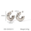 Women's Titanium Steel And Stainless Steel Geometric Style Electroplated And Pvd Vacuum Plated Earrings