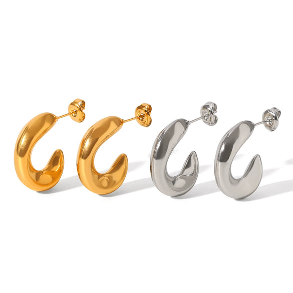 Women's Titanium Steel And Stainless Steel Geometric Style Electroplated And Pvd Vacuum Plated Earrings