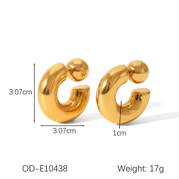 Women's Titanium Steel And Stainless Steel Geometric Style Electroplated And Pvd Vacuum Plated Earrings