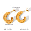 Women's Titanium Steel And Stainless Steel Geometric Style Electroplated And Pvd Vacuum Plated Earrings