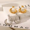 Women's Titanium Steel And Stainless Steel Geometric Style Electroplated And Pvd Vacuum Plated Earrings