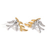 Women's Titanium Steel And Stainless Steel Geometric Style Electroplated Earrings With Gold And Silver Color Matching Peace Dove And Leaf Design