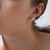 Women's Titanium Steel And Stainless Steel Geometric Style Electroplated Earrings With Gold And Silver Color Matching Peace Dove And Leaf Design