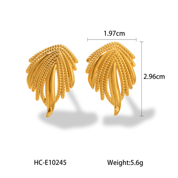 Women's Titanium Steel And Stainless Steel Geometric Wings Electroplated Earrings