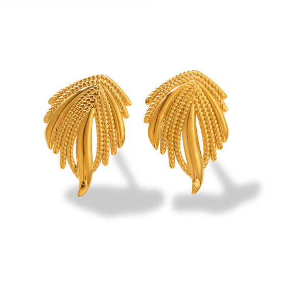 Women's Titanium Steel And Stainless Steel Geometric Wings Electroplated Earrings