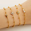 Women's Titanium Steel And Stainless Steel Geometric Zircon Bracelet With Electroplating