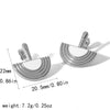 Women's Titanium Steel And Stainless Steel Half Disc Geometric Electroplated Earrings