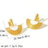 Women's Titanium Steel And Stainless Steel Half Disc Geometric Electroplated Earrings