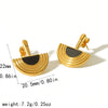 Women's Titanium Steel And Stainless Steel Half Disc Geometric Electroplated Earrings