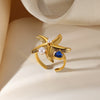 Women's Titanium Steel And Stainless Steel Heart Shape Geometric Style Electroplated Ring