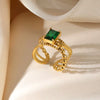 Women's Titanium Steel And Stainless Steel Heart Shape Geometric Style Electroplated Ring