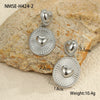 Women's Titanium Steel And Stainless Steel Heart Shaped Geometric Earrings With Electroplating