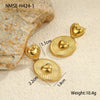 Women's Titanium Steel And Stainless Steel Heart Shaped Geometric Earrings With Electroplating