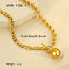 Women's Titanium Steel And Stainless Steel Hollow Ball Ot Buckle Necklace With Electroplating Retro And Simple Style
