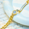 Women's Titanium Steel And Stainless Steel Jewelry Bracelet With Round Plate And Irregular Shape Electroplated