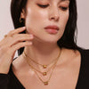 Women's Titanium Steel And 316L Stainless Steel Jewelry Electroplated Small Waist Necklace And C Earrings