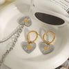 Women's Titanium Steel And Stainless Steel Jewelry Necklace And Earrings With Love Water Drops Bell Patterns Electroplated