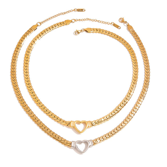 Women's Titanium Steel And Stainless Steel Necklace With Electroplating Jewelry