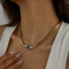 Women's Titanium Steel And Stainless Steel Necklace With Electroplating Jewelry