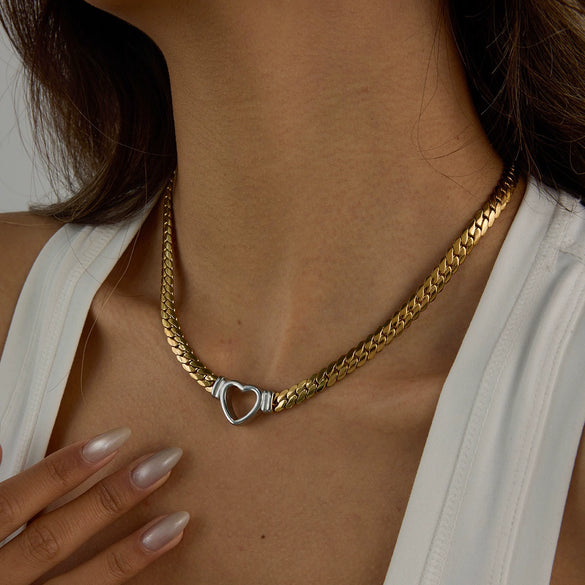 Women's Titanium Steel And Stainless Steel Necklace With Electroplating Jewelry