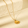 Women's Titanium Steel And Stainless Steel Necklace With Scallop Pendant And Geometric Pattern Electroplated Natural Style