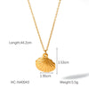 Women's Titanium Steel And Stainless Steel Necklace With Scallop Pendant And Geometric Pattern Electroplated Natural Style