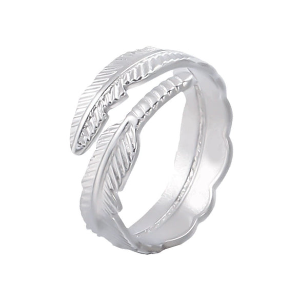 Women's Titanium Steel And Stainless Steel Opening Adjustable Nonfading Ring With Electroplating Niche And Natural Style