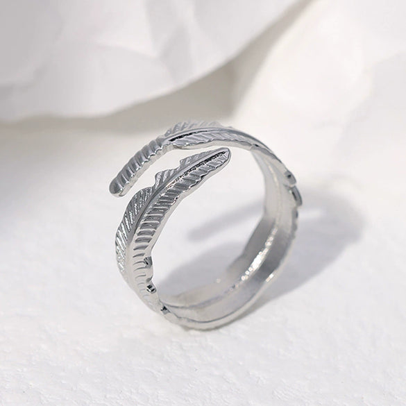 Women's Titanium Steel And Stainless Steel Opening Adjustable Nonfading Ring With Electroplating Niche And Natural Style