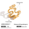 Women's Titanium Steel And Stainless Steel Ring With White Zirconium Wave Pattern Electroplated Nonfading Jewelry