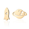 Women's Titanium Steel Asymmetric Spaceship Cartoon Earrings With Electroplated Finish Wholesale Fashion Jewelry