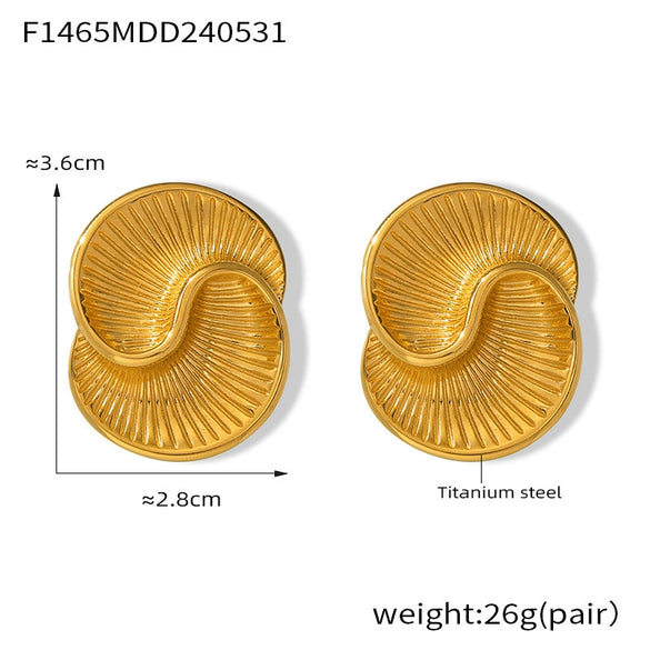 Women's 316L Stainless Steel Asymmetric Water Drop Shape Geometric Design Electroplated Earrings