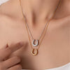 Women's Titanium Steel Asymmetrical Ushaped Goldplated Natural Style Snake Bone Chain Necklaces