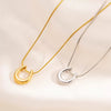 Women's Titanium Steel Asymmetrical Ushaped Goldplated Natural Style Snake Bone Chain Necklaces