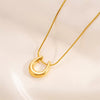 Women's Titanium Steel Asymmetrical Ushaped Goldplated Natural Style Snake Bone Chain Necklaces