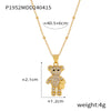 Women's Titanium Steel Bear Necklace With Geometric Pattern And Electroplating Design