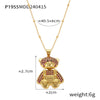 Women's Titanium Steel Bear Necklace With Geometric Pattern And Electroplating Design