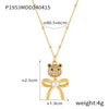 Women's Titanium Steel Bear Necklace With Geometric Pattern And Electroplating Design