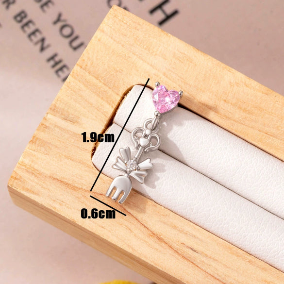 Women's Titanium Steel Bow Inlaid Zircon Personality Ear Nail