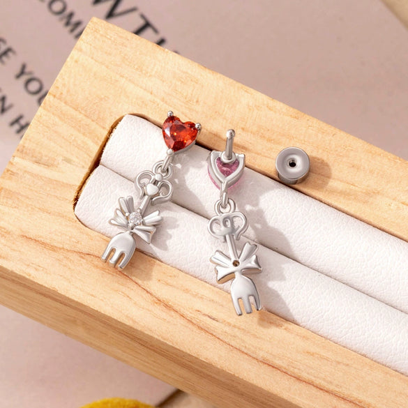 Women's Titanium Steel Bow Inlaid Zircon Personality Ear Nail