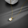 Women's Titanium Steel Box Chain Cat's Eye Necklace With Geometric Style And Electroplating Treatment