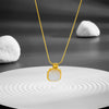 Women's Titanium Steel Box Chain Cat's Eye Necklace With Geometric Style And Electroplating Treatment