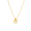 Women's Titanium Steel Box Chain Cat's Eye Necklace With Geometric Style And Electroplating Treatment