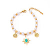 Women's Titanium Steel Bracelet 18K Goldplated With Natural Freshwater Pearl Geometric Heart Shape Flower Design