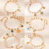 Women's Titanium Steel Bracelet 18K Goldplated With Natural Freshwater Pearl Geometric Heart Shape Flower Design