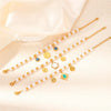 Women's Titanium Steel Bracelet 18K Goldplated With Natural Freshwater Pearl Geometric Heart Shape Flower Design