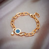 Women's Titanium Steel Bracelet With Black Round Roman Numeral Round Plate Rhinestone Pendant And Electroplating Treatment
