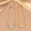 Women's Titanium Steel Bracelet With Colorful Zircon Geometric Heart Design And Real Gold Plating