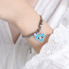 Women's 316L Stainless Steel Bracelet With Retro Personality Exaggerated Eyes Pendant And Geometric Style Electroplated
