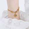 Women's 316L Stainless Steel Bracelet With Retro Personality Exaggerated Eyes Pendant And Geometric Style Electroplated