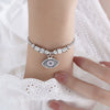 Women's 316L Stainless Steel Bracelet With Retro Personality Exaggerated Eyes Pendant And Geometric Style Electroplated